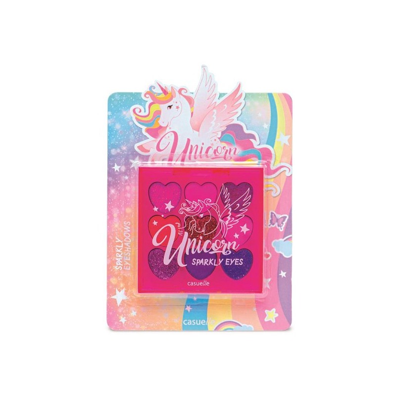 Fard à paupières crème Casualelle Unicorn 9 couleurs sur carte blister