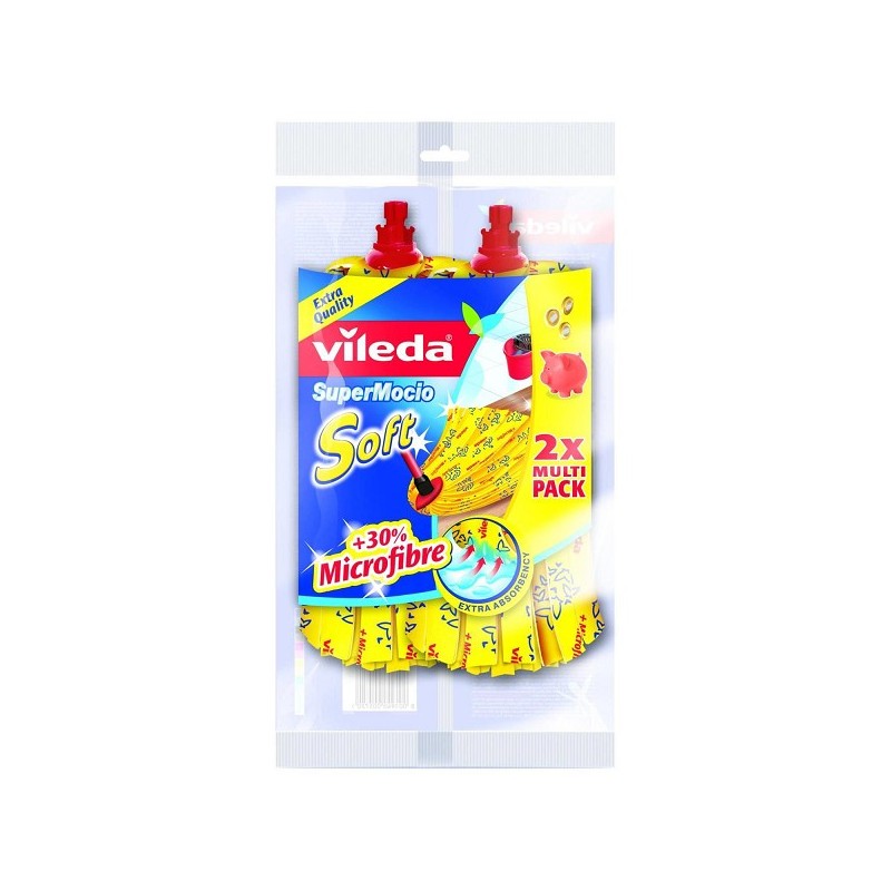 Vileda SuperMocio Soft reservemop geel multipack a 2 stuks