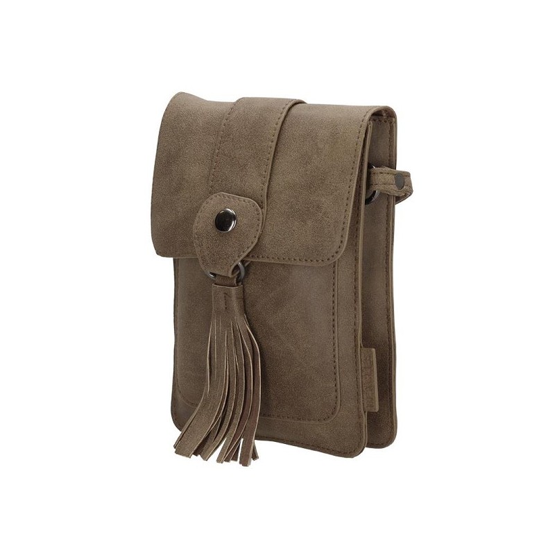 Beagles Carral sac pour téléphone simili cuir 12,5xh18cm taupe foncé