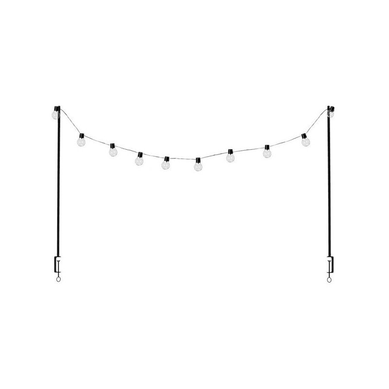 Esschert Design Pince de table noire avec lampes solaires