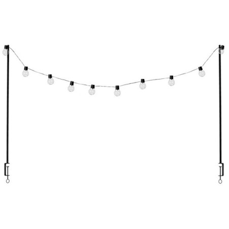 Esschert Design Pince de table noire avec lampes solaires