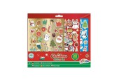 Grafix Lot d'autocollants de Noël 200 pièces, 4 feuilles 27x23 cm