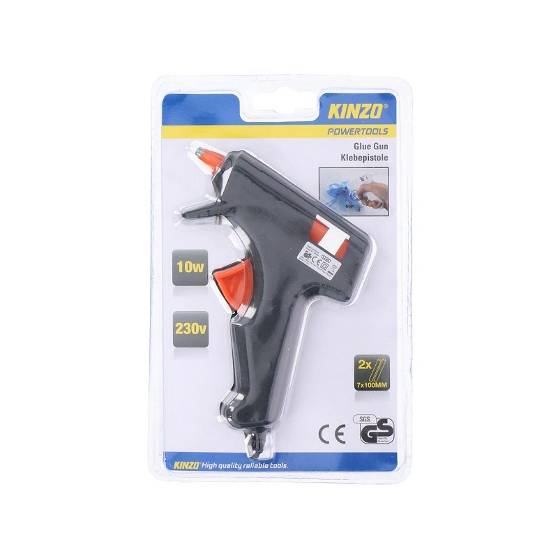 Pistolet à colle Kinzo 10W 230V avec 2 cartouches 7x100mm
