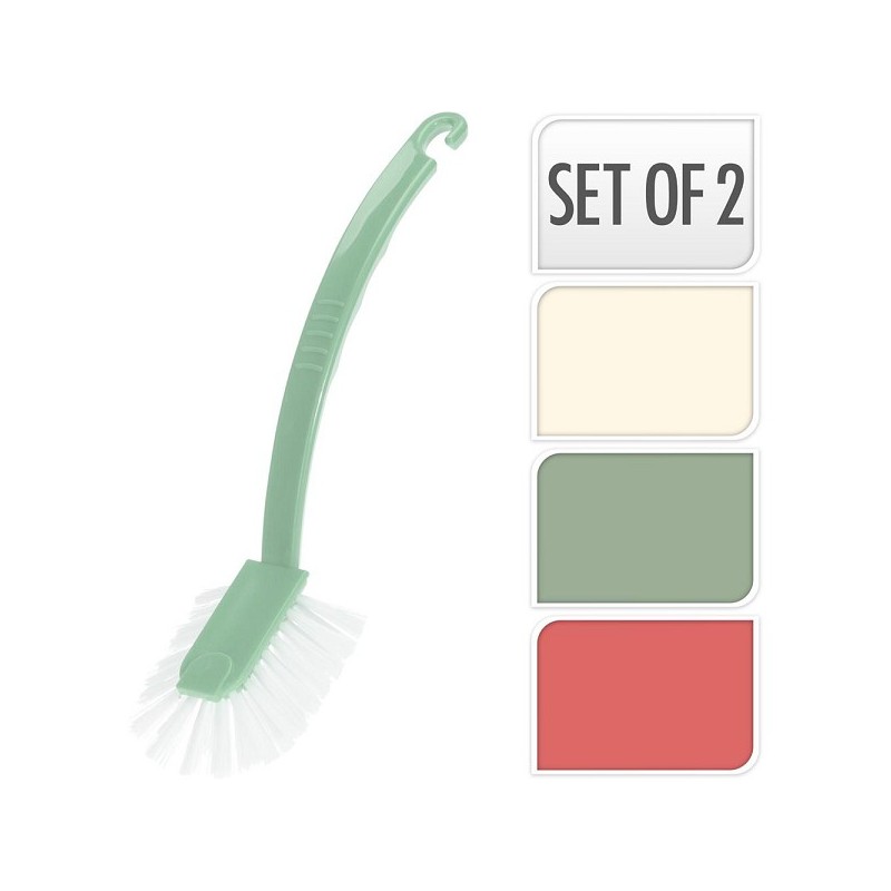 Jeu de brosses à vaisselle 2 pièces en plastique