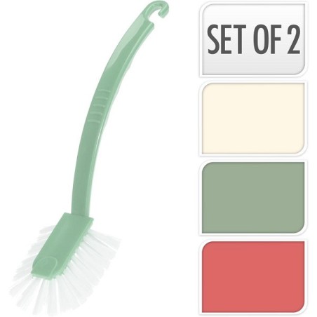 Jeu de brosses à vaisselle 2 pièces en plastique