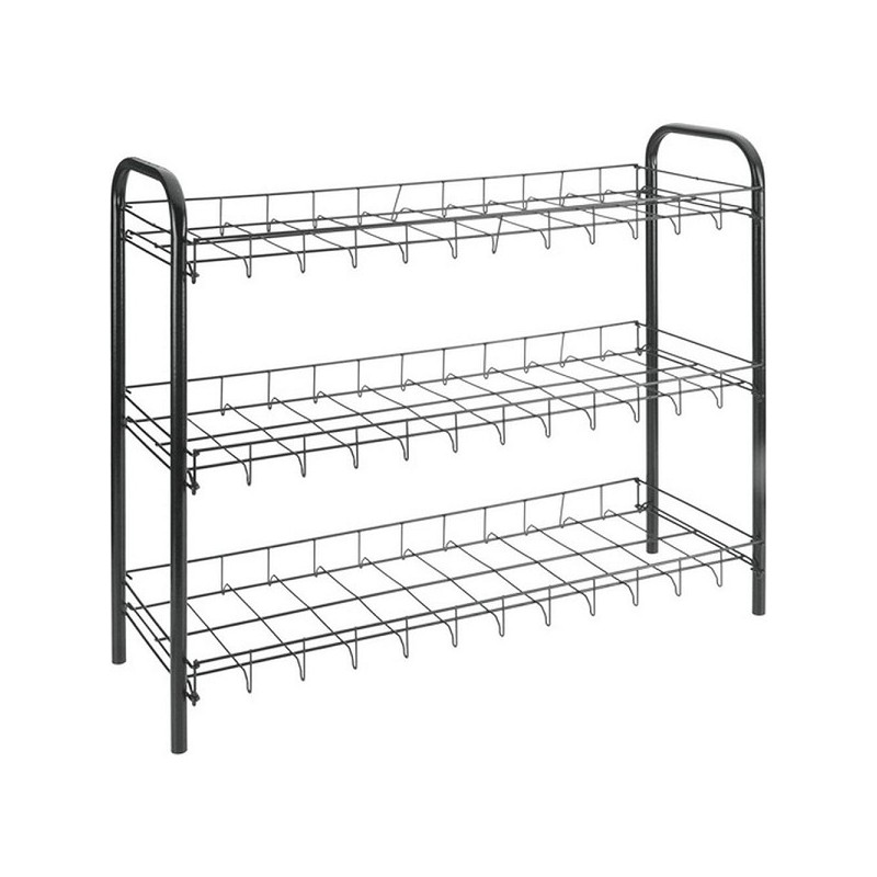 Metaltex Étagère à chaussures Chaussure 3 couches pour 9 paires de chaussures 64x23x59cm noir