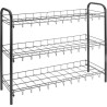 Metaltex Étagère à chaussures Chaussure 3 couches pour 9 paires de chaussures 64x23x59cm noir