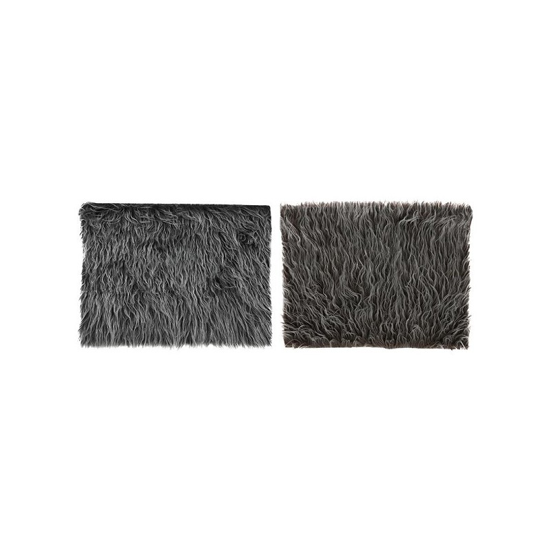 Set de table cheveux longs 40x30cm marron/gris 2 tons