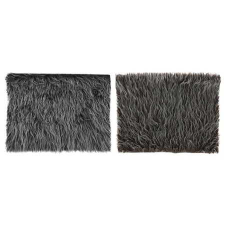 Placemat lang haar 40x30cm bruin/grijs 2-tone