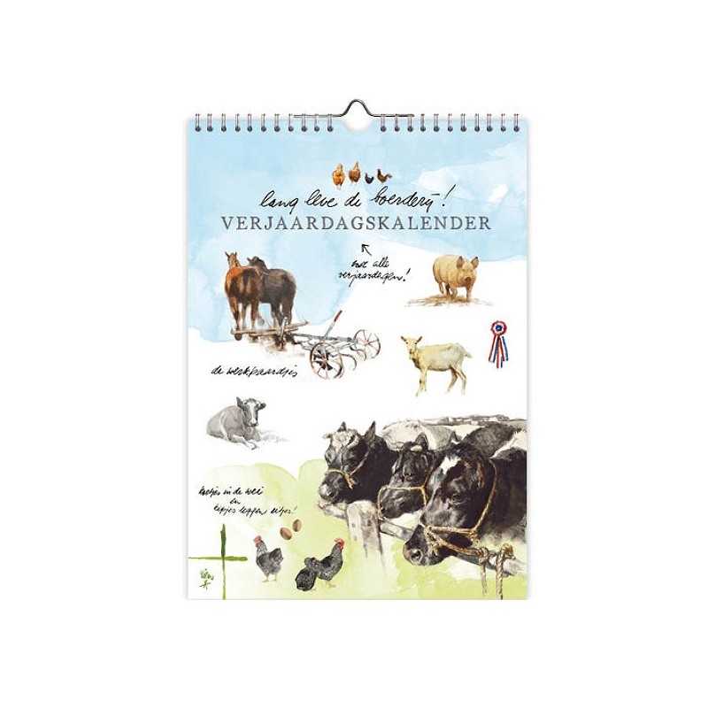 Rien Poortvliet Vive la ferme Calendrier d'anniversaire A4 30x21cm