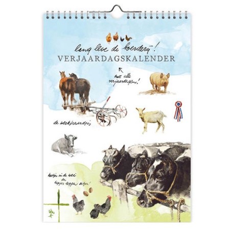 Rien Poortvliet Vive la ferme Calendrier d'anniversaire A4 30x21cm