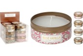 Bougie parfumée en boîte 6x3cm disponible en 4 parfums différents