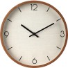Horloge murale plastique Ø30cm aspect bois