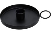 Bougeoir avec oreille métal 13cm noir