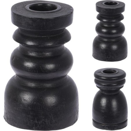 bougeoir en bois de manguier Ø5x10cm noir