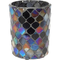 Photophore Ø8x10cm mosaïque de verre