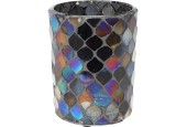 Theelichthouder Ø8x10cm glas mozaiek