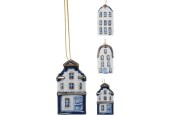 Hangdeco huisje delfts blauw porselein 6cm