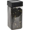Deco zand in potje 550ml zwart met goudkleurige sterretjes