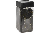 Deco zand in potje 550ml zwart met goudkleurige sterretjes