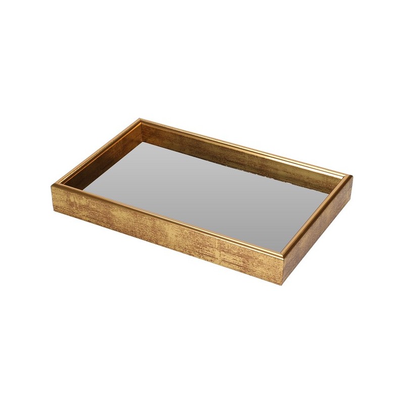 Dienblad met spiegel 22x14cm antiek finish