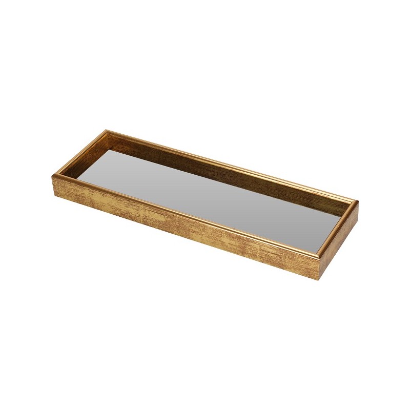 Plateau avec miroir 30x10cm finition antique