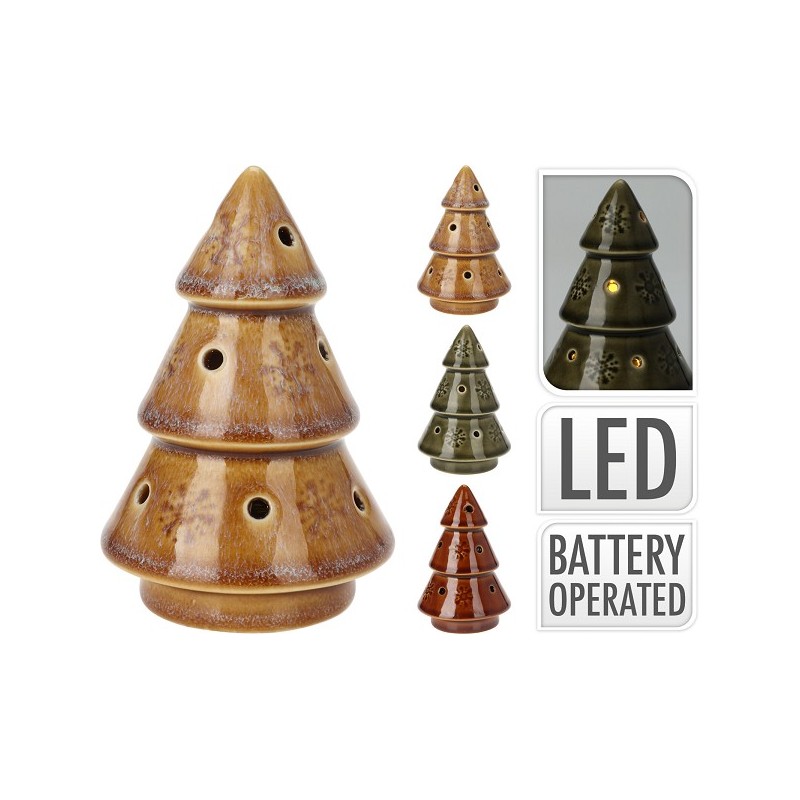 Arbre en porcelaine avec LED 10cm