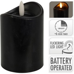 LED kaars 70x100mm zwart