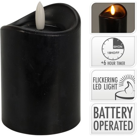 Bougie LED 70x100mm noire