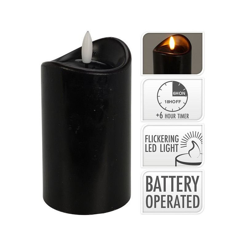 LED kaars 70x125mm zwart