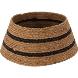 Jupe de sapin de Noël couleur naturelle à rayures noires Ø45x20cm