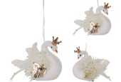 Déco suspendue cygne 17cm disponible en 2 versions différentes