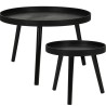 Set de tables d'appoint rondes 2 pièces Ø60xh40/Ø38xh34cm noir