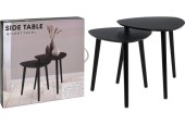 Bijzettafelset 2-delig 40x41/45x44,5cm zwart