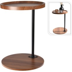 Bijzettafel metaal/hout Ø40xh56cm