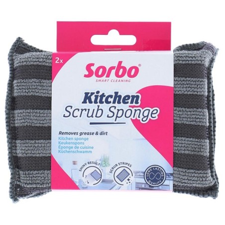 Sorbo Éponge à récurer en microfibre 2 en 1 lot de 2 pièces