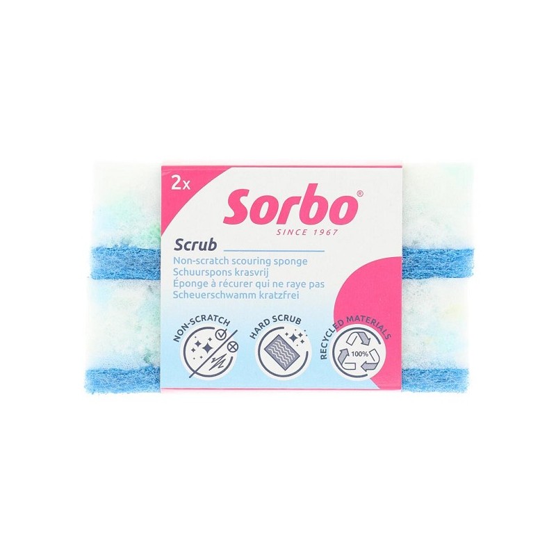 Sorbo Tampons à récurer recyclés sans rayures lot de 2 pièces