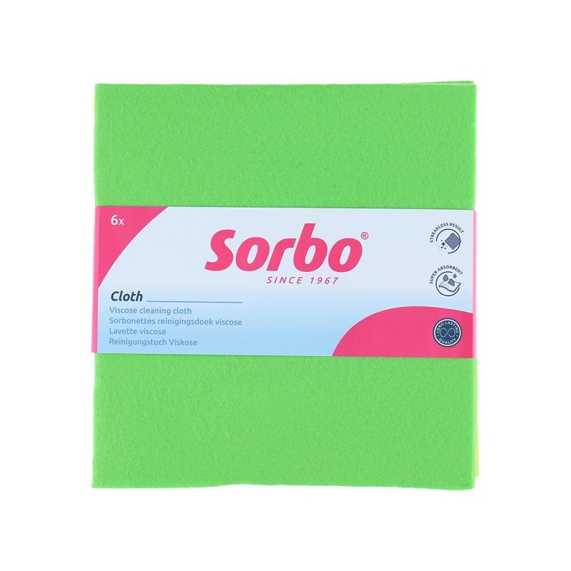 Sorbo Chiffons Viscose Fun Colors 38x40cm lot de 6 pièces