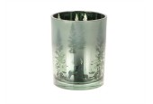 HBX natural living Theelichthouder Winter Magic Ø7xh8,2cm metallic groen