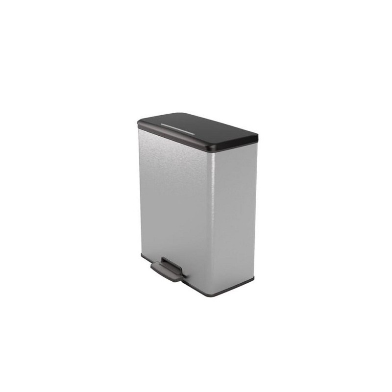Curver Deco Bin Duo pedaalemmer 26L+26L Zilver metallic