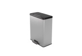 Curver Deco Bin Duo pedaalemmer 26L+26L Zilver metallic