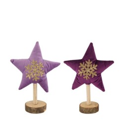 Etoile polyester sur pied 17x6x23cm violet