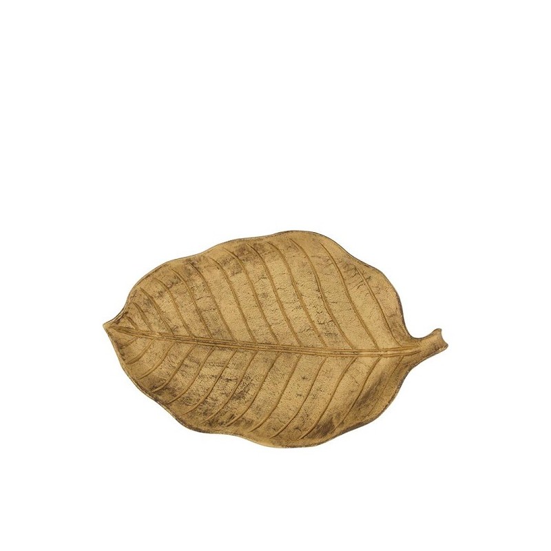 Plate blad MDF hout 28.5x17.8x2.5cm goud
