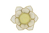 Theelichthouder Capiz nature Ø12x4cm grijs