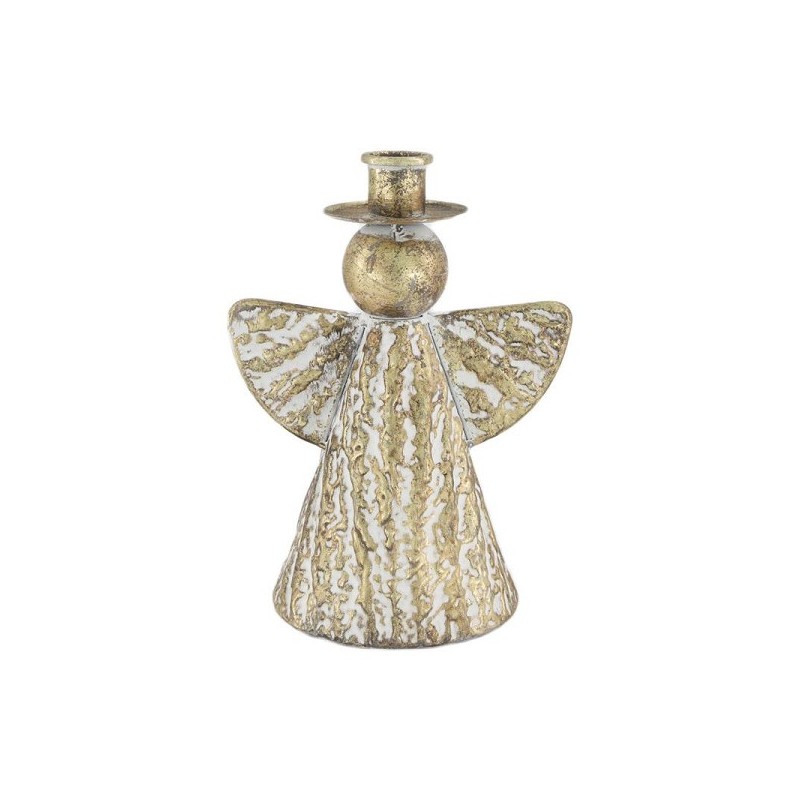 Bougeoir ange métal 16,5x11,8x22cm doré
