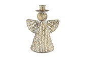 Kandelaar engel metaal 16.5x11.8x22cm goud