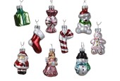 Decoris Kerstfiguren glas 9 verschillende in doos H4cm