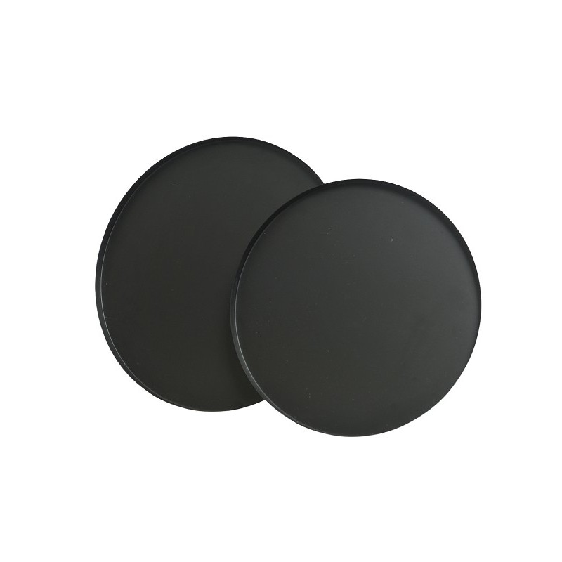 Decoris Set de plateaux 2 pièces métal Ø30 en35cm noir