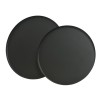 Decoris Set de plateaux 2 pièces métal Ø30 en35cm noir