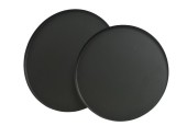 Decoris Set de plateaux 2 pièces métal Ø30 en35cm noir